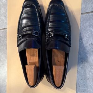 Men's Salvatore Ferragarro Black Leather Loafers